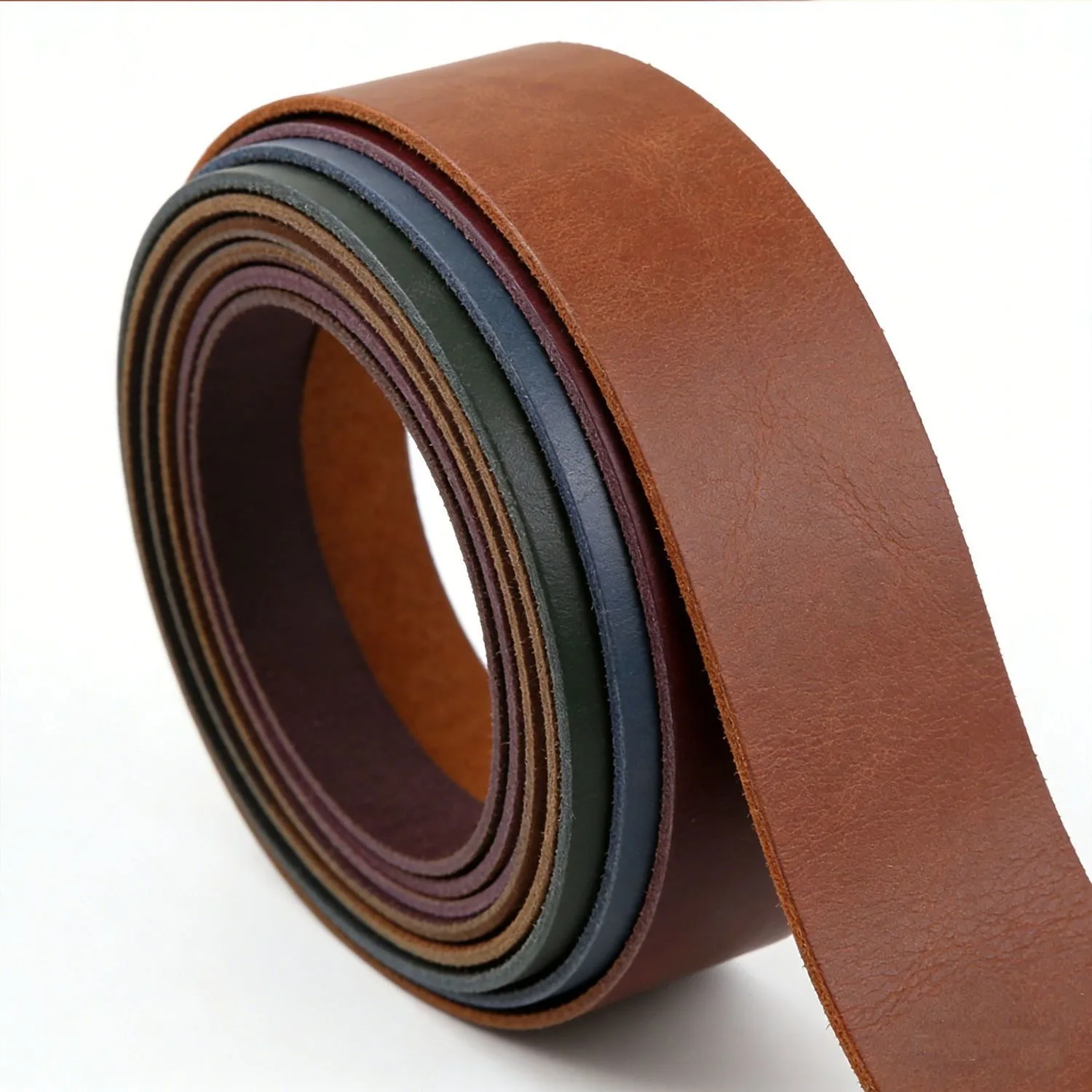 Handcrafted Genuine Crazy Horse Leather Strap and Fabric Strip