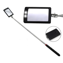 1Piece Portable Telescoping Flexible Head Inspection Mirror With LED Light Adjustable 360 Degree Swivel Viewing Auto Hand Tools