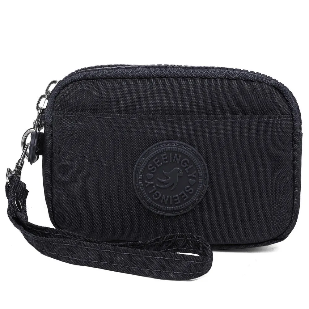 Elegant Women's Nylon Wallet with Lanyard - Double Layer, Waterproof Clutch