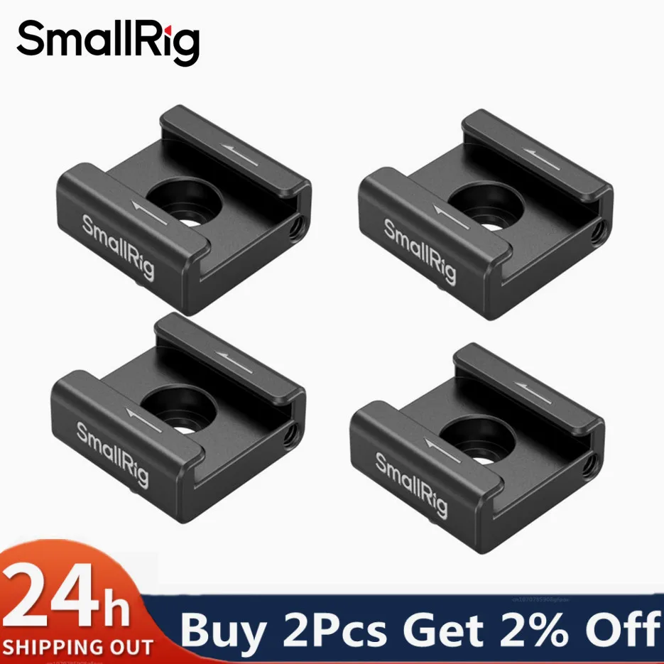 SMALLRIG Supporto Microfono, Clip per Microfoni Shotgun con Adattatore Cold Shoe - 2352