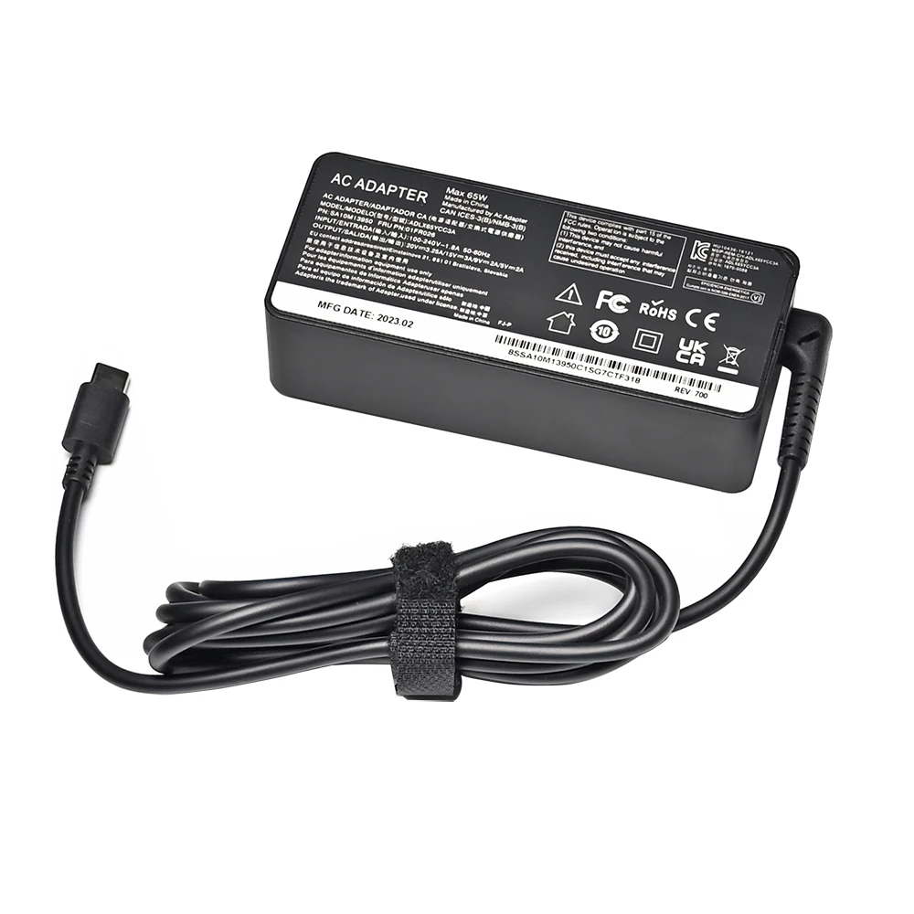 USB Type-C AC Laptop Power Adapter Charger 20V 3.25A 65W For Lenovo Thinkpad X1 carbon Yoga X270 X280 T580 P51 P52s E480 E470 S2