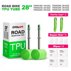 CYCLAMI Ultralight TPU Road Bike Inner Tube with French Valve - 45mm (2pcs with gift)