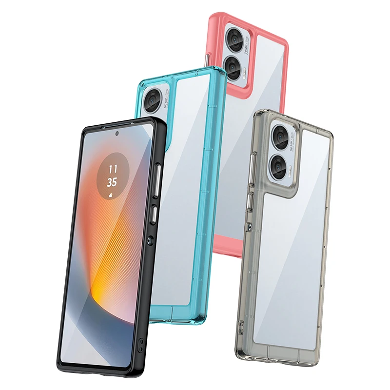 Colorful Transparent TPU Protective Case for Motorola Edge 50 Series
