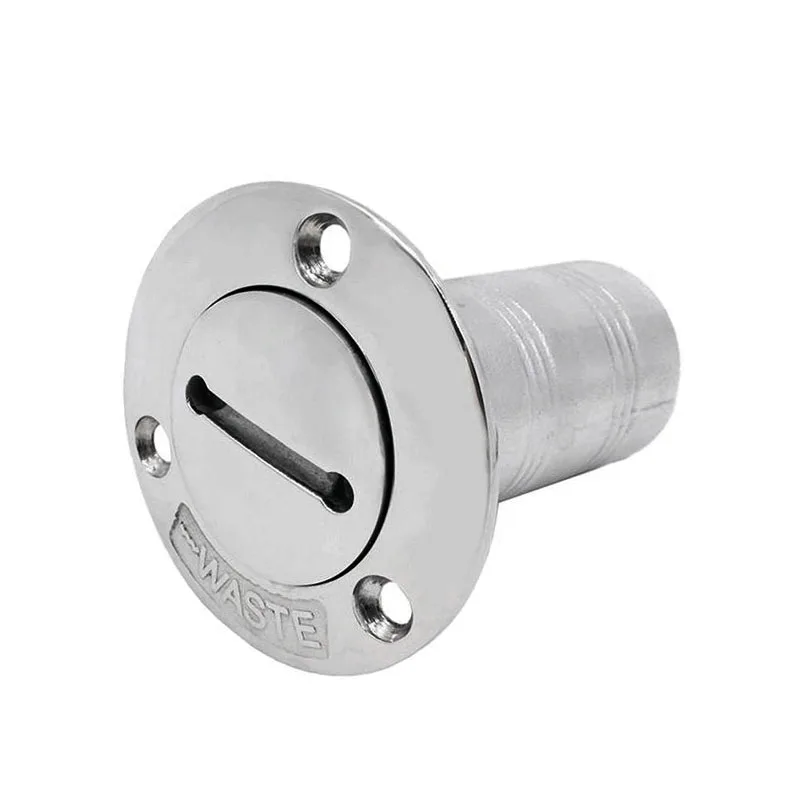 Boat Stainless Steel 1-1/2'' WASTE 38mm Thru Hull Deck Fuel Fill Filler Cap Oil Tank with Keyless Cap for Yacht Caravan