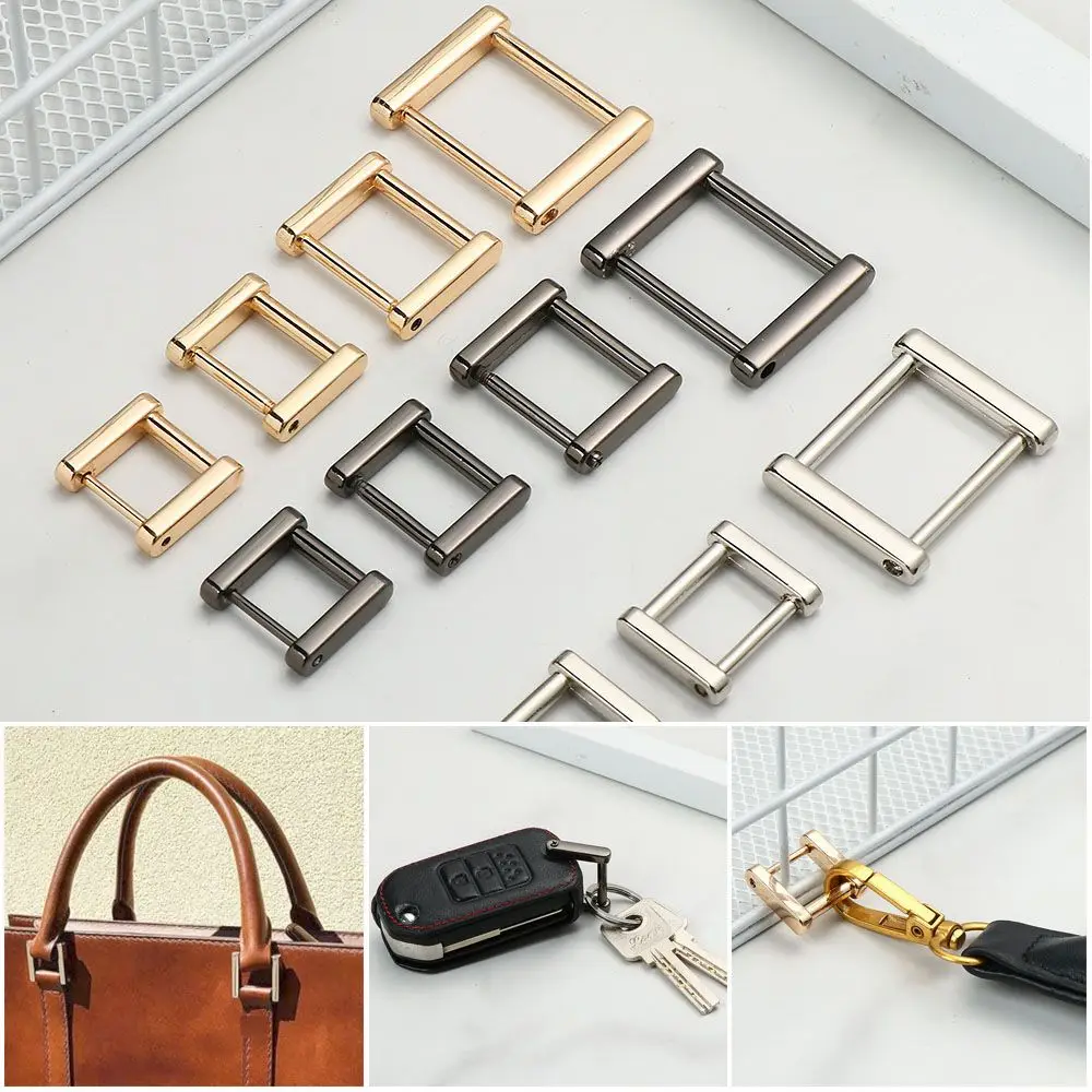 1PCS Metal Detachable open Rectangle Screw Rings Buckle Strap Connector for Leather Craft Bag Strap Belt Handle Shoulder Webbing