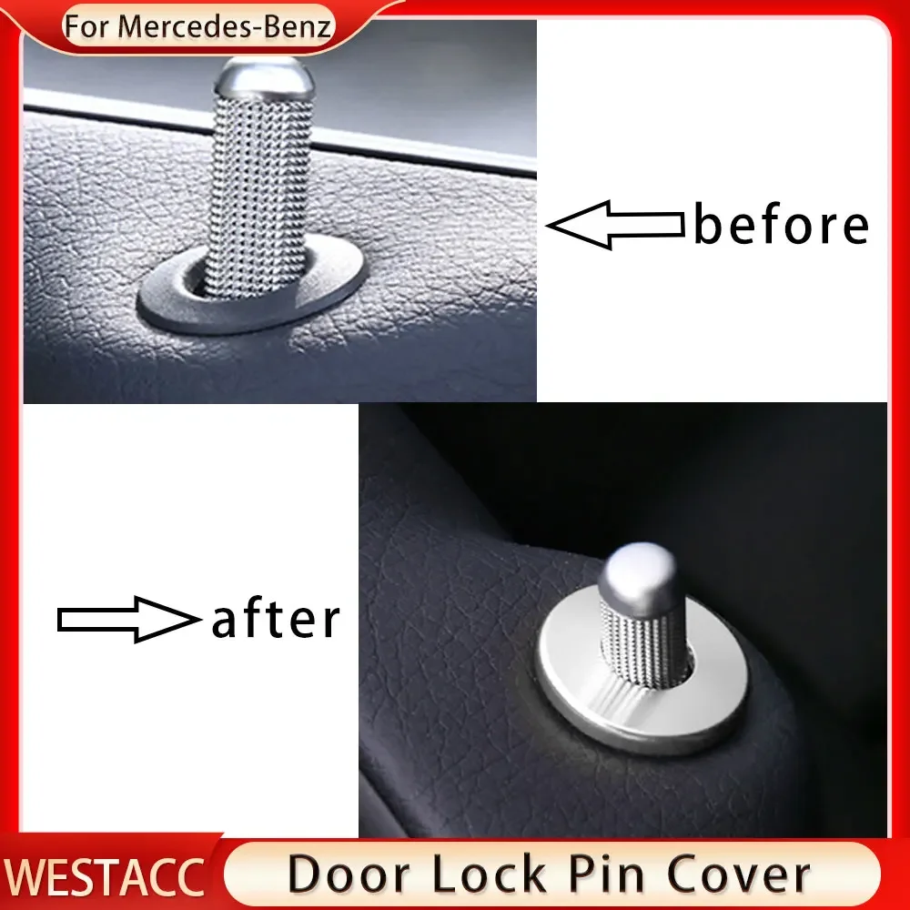 4Pcs Auto Türschloss Pins Abdeckung Trim Dekoration Abdeckung für