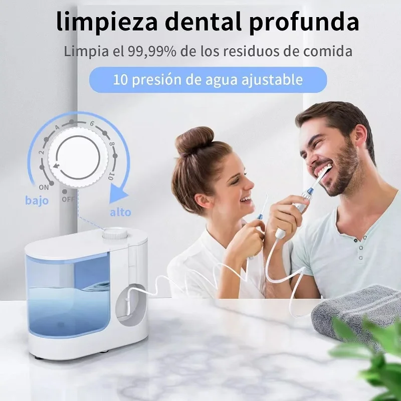 Irrigador Dental eléctrico portátil con boquillas, 1000ML, para