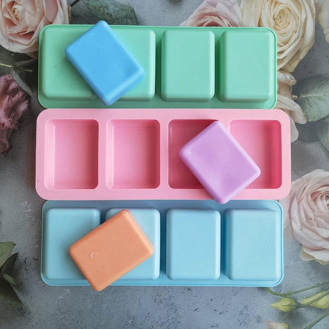 8 Cavities Rectangle Soap Custom Silicone Molds Soap Mold Wax Mould Cake  Moulds Resin Crafts Silicone Mold - Soap Molds - AliExpress