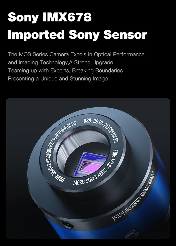 MECHANIC MOS-4K PRO 4K 울트라 HD 현미경 카메라 8.29MP IMX678 센서 타입-C 출력 C/CS 마운트 호환