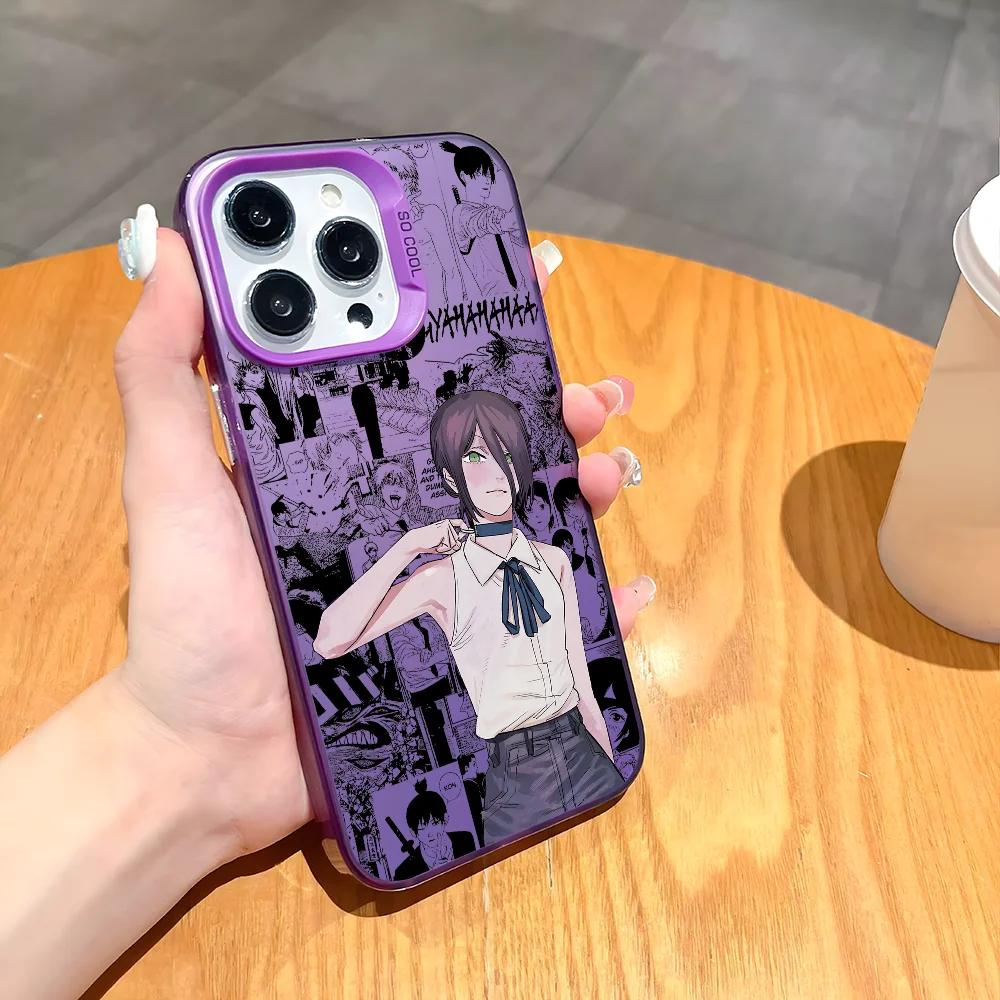 Cool Anime R-Reze Black Matte Multicolor Laser Metallic Aurora Phone Case