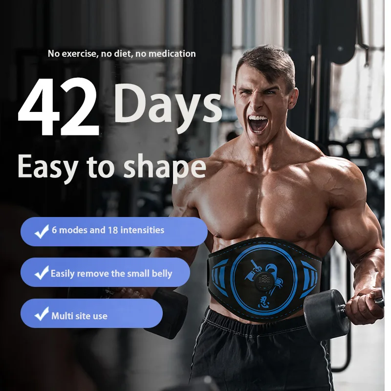 EMS Electrical Muscle Stimulation Electric Muscle Toner Abdominal Toning Belt Portable Fitness Ab Trainer Body Shaping Workout