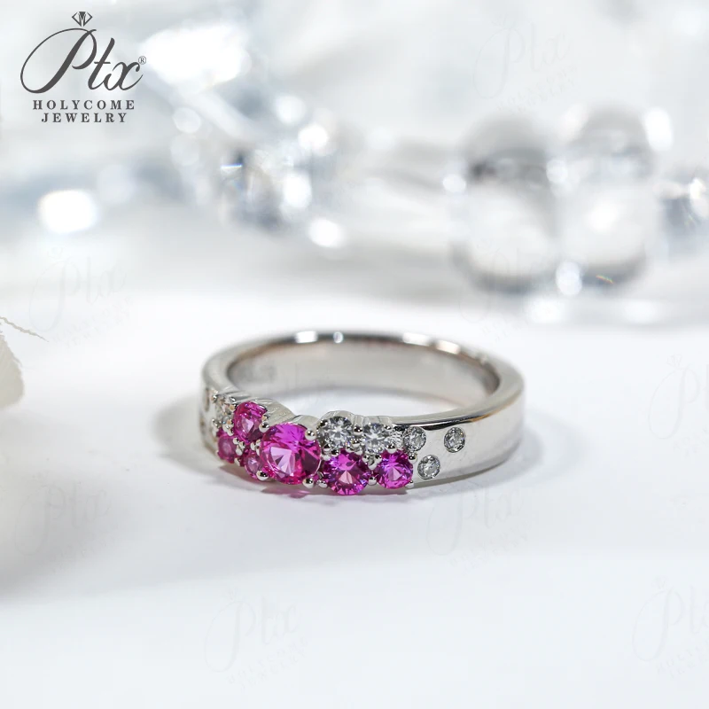 14K Ring Blütenknospenform Rosa Saphir 10K 925 Sterling Silber Ehering ​ Schmuck für Frauen, Geschenke, süßer Stil, romantischer Charme – Detail 15