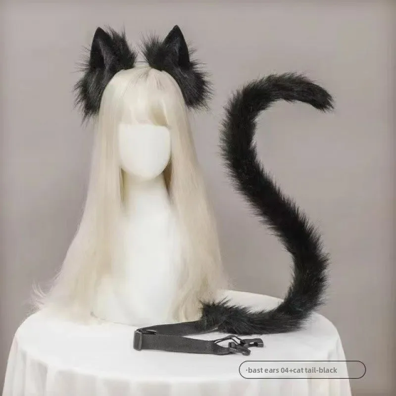 Beast ear cat tail suit-black ·