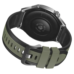 Premium Silicone Sport Bracelet - 22mm Universal Strap - 22mm Watchband (Army Green Black)