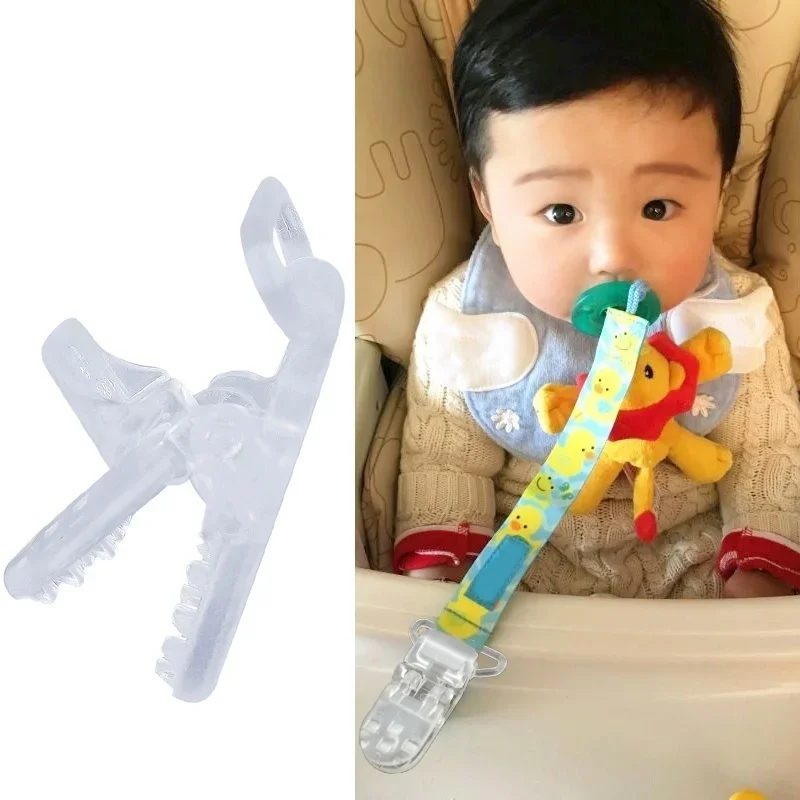 2 Pack Multi-purpose T-Shaped Plastic Fake Pacifier Clip Badge Craft Clip Transparent