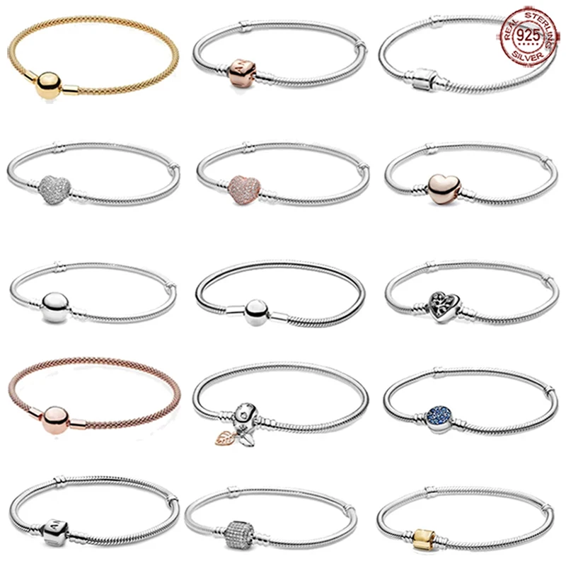 

High quality 925 sterling silver fashionable bucket buckle bracelet fit original design, fashionable beads, DIY jewelry gifts
