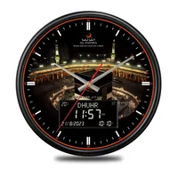 Azan Prayer Wall Clock, Muslim Clock, Digital-Analog Watch with Hijri Calendar, Time Fajr Alarm, Mosque Clock 1