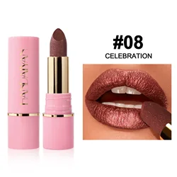 Glitter Diamond Long - Lasting Waterproof Lipstick - 8 Vibrant Metallic Shades - Full Size (08 CELEBRATION)