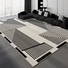Black White Luxury Living Room Carpet Geometric Line Decorative Carpets Non-Slip Bedroom Rug Light Luxury Art Room Rugs Alfombra 1
