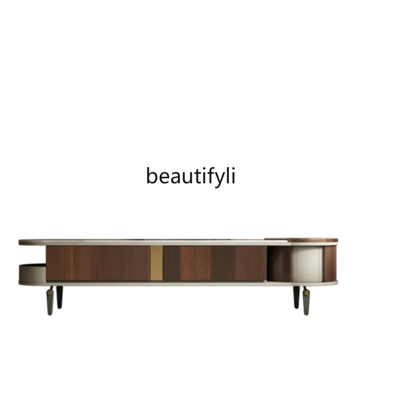 

Italian Minimalist Stone Plate TV Cabinet Living Room Home Storage Floor Cabinet Designer Creative Silent Style