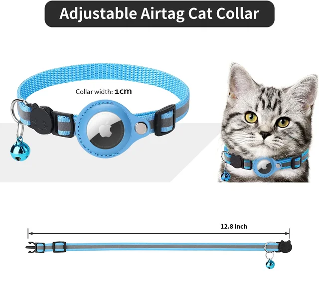 Enhance the safety and style of your cat with the Airtag Case Collar for Cats