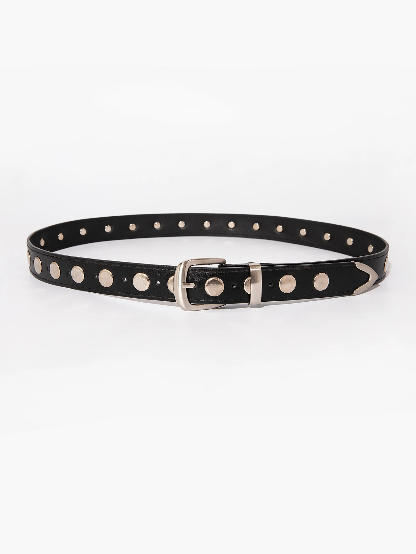 Women's Gold and Silver Round Rivet Belt - Stylish Punk Y2K Accessory