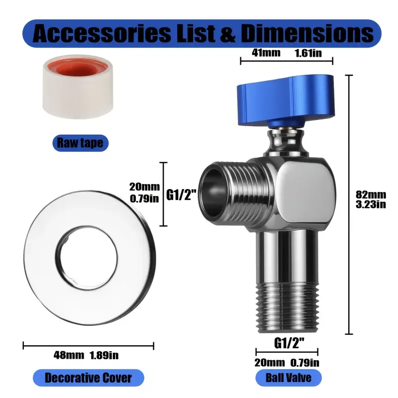 Brass Heavy-Duty Ball Valve with 4-Point Threaded Connection - High Flow, Unobstructed, Clear Heating, Red Handle