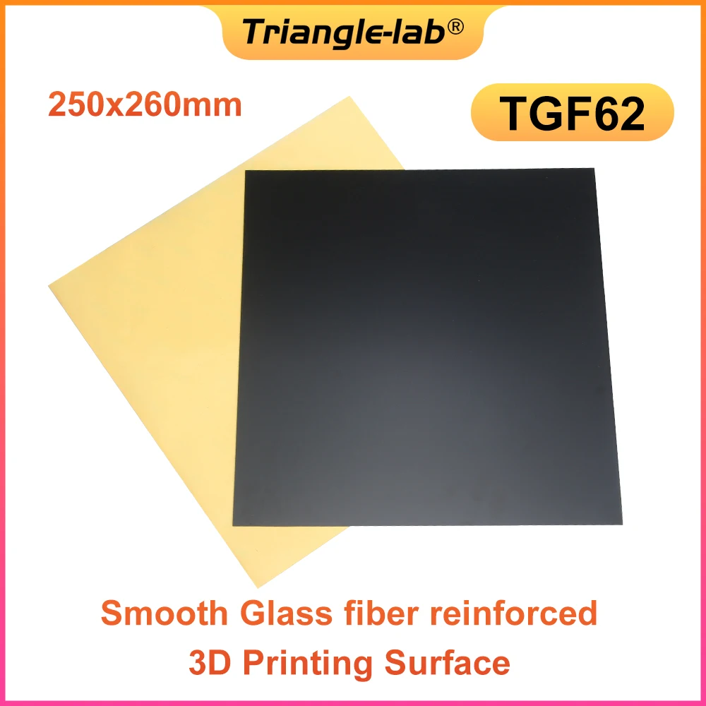 CTrianglelab TGF62 Smooth Glass fiber reinforced 3D Printing Surface 3M 468MP Adhesive Heatbed Platform Square Build Prusa MK3S+
