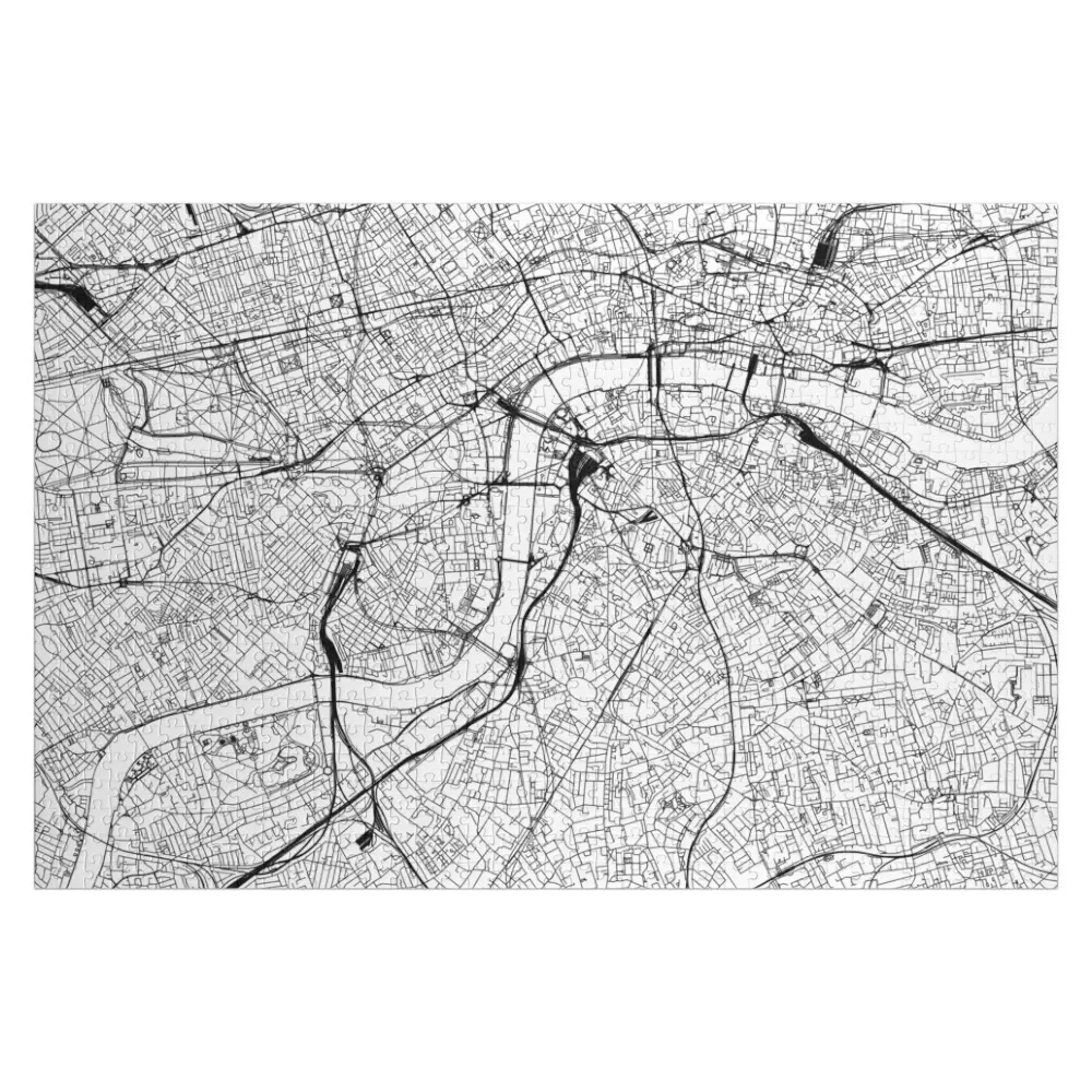 

London White Map Jigsaw Puzzle Wooden Name Personalised Toys Puzzle