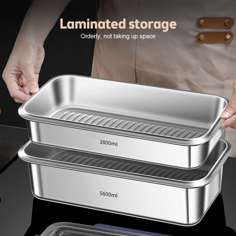 Food Storage Containers with Lids Airtight Food Grade 316 Stainless Steel Large Capacity Leakproof Kitchen Storage Container kitchen storage box,kitchen supplies