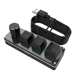 Enhanced Customizable Gaming Keyboard Keypad with Programmable Macro Keys and Hotswap Functionality (Black 3 Keys)