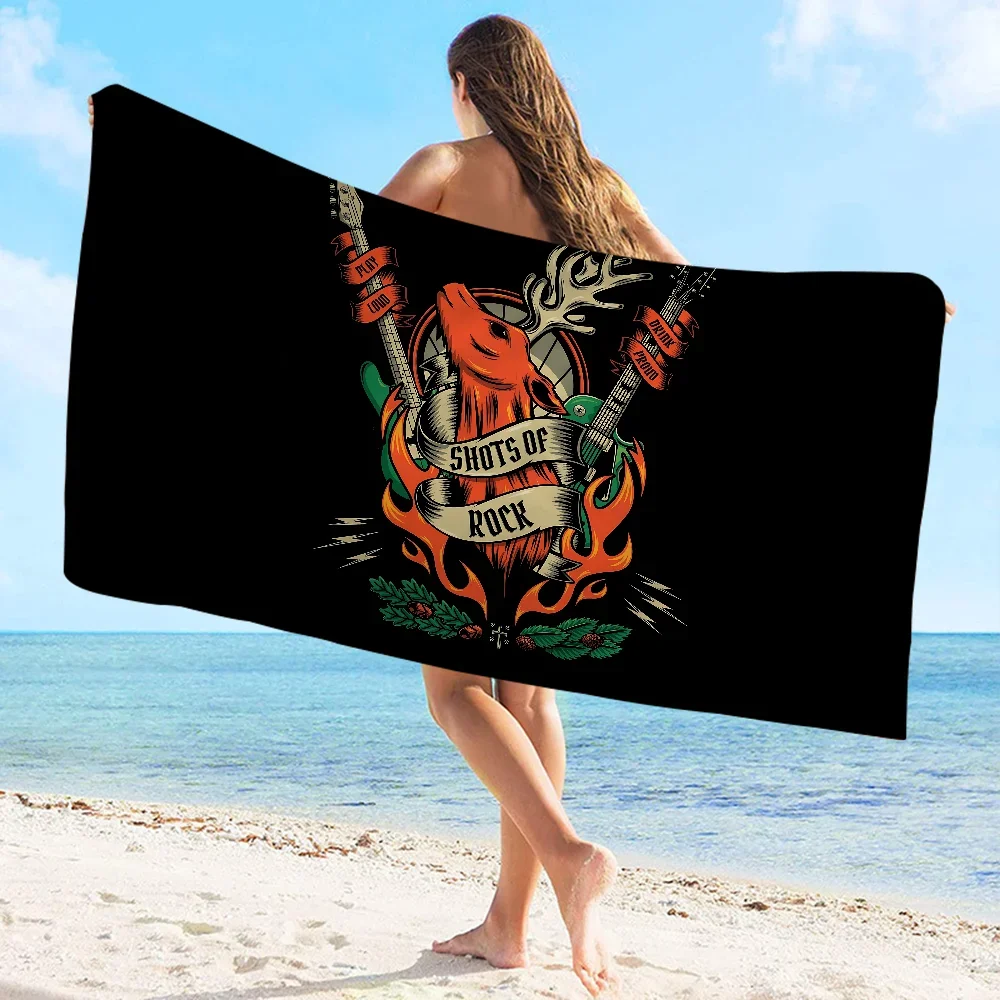 J-Jagermeister LOGO Big Microfiber Beach Towels Quick Dry Towel Sand Beach Towels Pool Towel for Travel Swim Pool Yoga 2