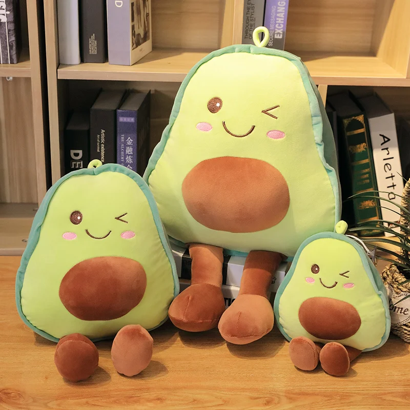 30cm 스마일링 아보카도 플러시 그린 베개 인형 모양 과일 스퀴시 쿠션 등받이 홈데코 선물