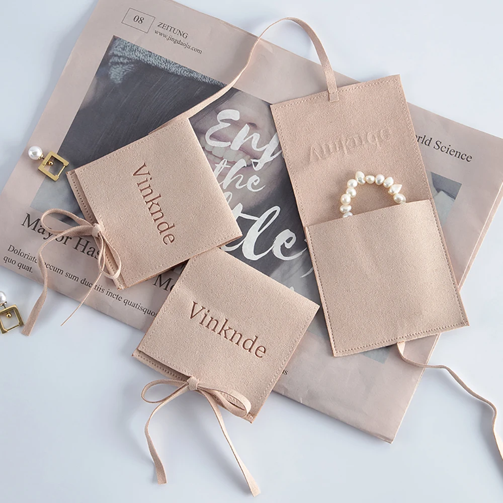 Microfiber Jewelry Packaging Gift Bags for Wedding Favor 6X6cm Personalized Custom Logo Chic Organizer Pouch Business Wholesale