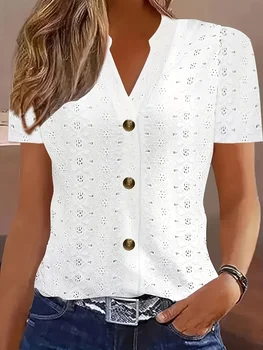 Elegant Loose T-Shirt Woman Fashion Casual T-Shirt Temperament short Sleeve Woman T-Shirt Holiday Weekend Top 1