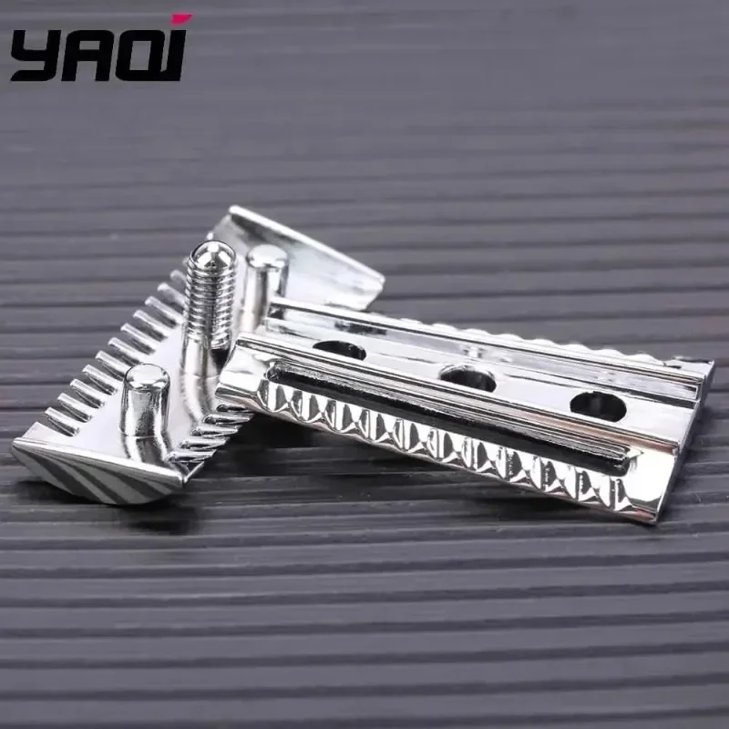 Yaqi Minimalism Top Aggressive Chrome Color Double-edged Mens Slant Safety Razor Head Razor Durability Replacement Accessory