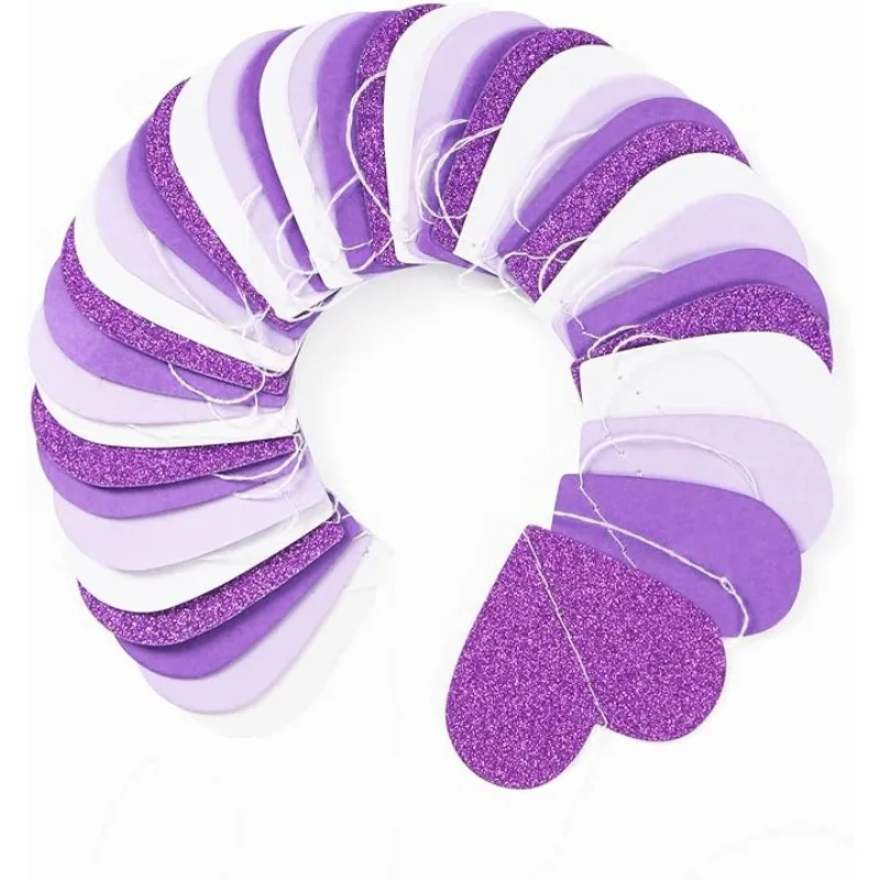 Party Decoration Valentines Day Heart Garlands Lavender Love Streamers Bridal Shower Wedding Engagement Supplies 4M