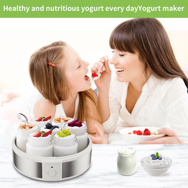 Electric Yogurt Maker 7 Cup Yogurt Maker Breakfast Rice Wine Household Incubator With Glass Jar