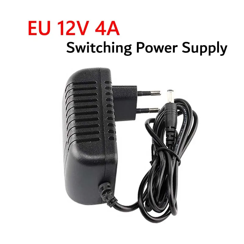 EU 12V 4A Switching Power Supply AC 110V ~ 220V ถึง DC 12V Power Adapter 2.1 มม.* 5.5 มม.หลอดไฟสําหรับไฟ LED กล้องวงจรปิดกล้อง 1
