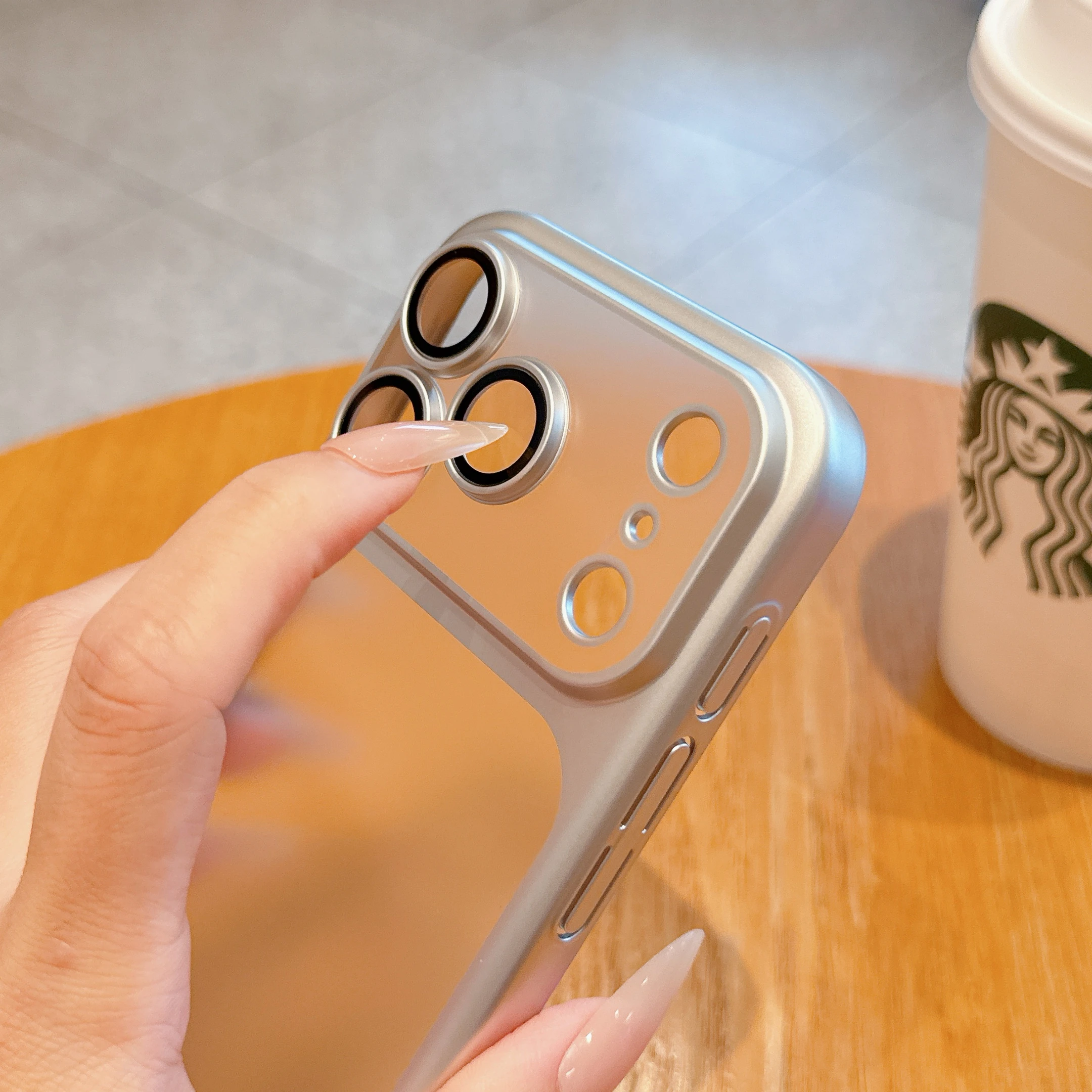 Transparent iPhone 17 Case - Hard Clear Cover with Plating Frame  Lens Film Protection