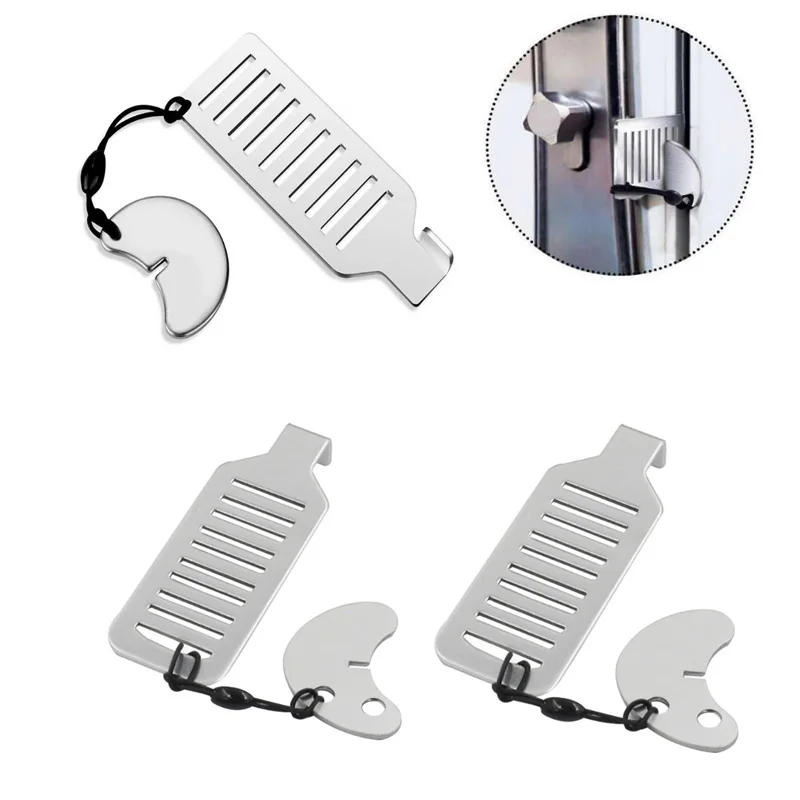Stainless Steel Punch-Free Door Stopper Door Lock for Travel Hotel Motel Dormitory Silicone Door Stopper Bumpers