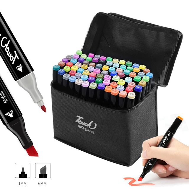 Artist Alcohol Markers Dual Tip Art Markers Twin Sketch Pens Permanent  Alcohol Based Markers with Case for Adult Kids Coloring - AliExpress