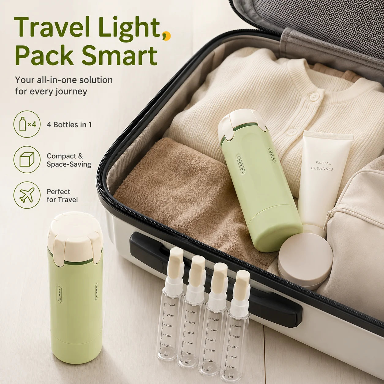 Portable Leak-Proof Travel Dispenser Bottles - BPA Free, TSA Approved for Shampoo, Lotion, and Cosmetics