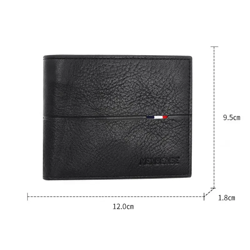 Men's Slim Wallet - Stylish Zipper Design, Card & Photo Holder, Coin Pocket - Premium PU Leather