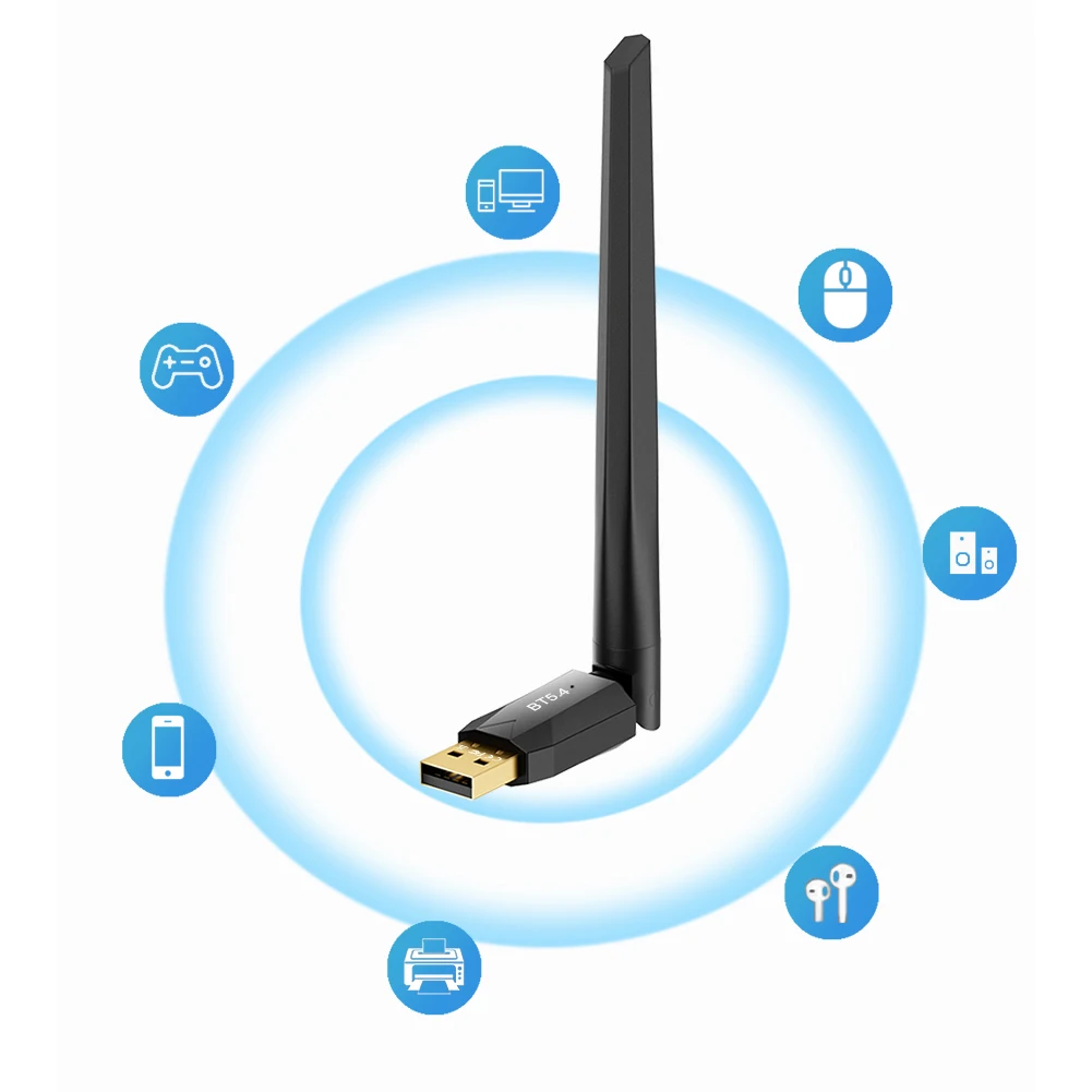 USB 블루투스 호환 5.4 어댑터, 오디오 송신기 리시버 어댑터, PC 무선 마우스 키보드용 드라이버 무료 150m