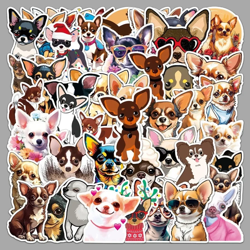 Dog Stickers 10/50Pcs Funny Animal Pet Dog Chihuahua Stickers for DIY Laptop Phone Travel Luggage Water Bottle Scrapbook Decal Kids Toy