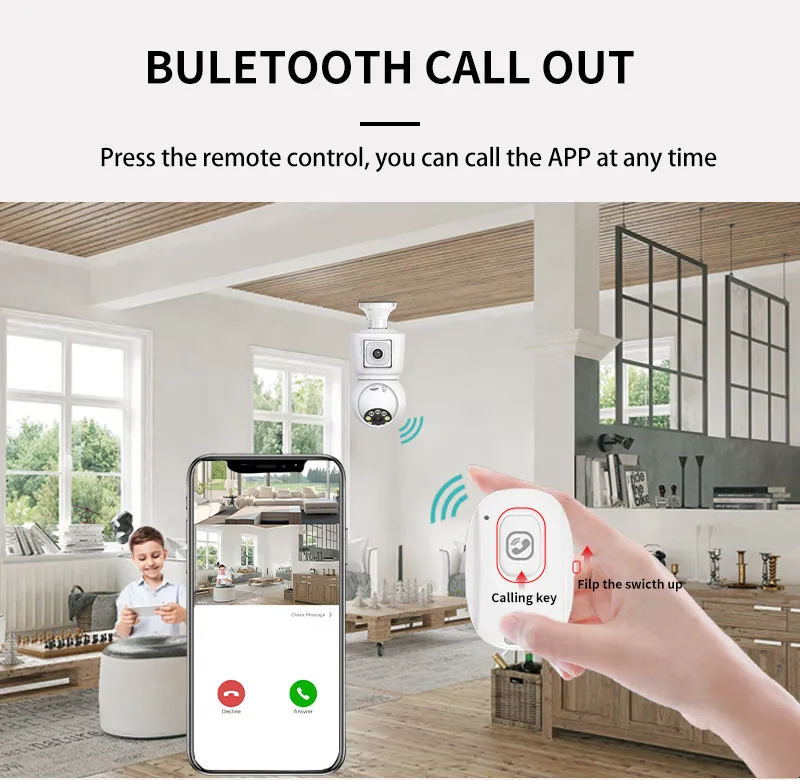 ICSEE 4K 8MP E27 Bulb WiFi Camera Dual Lens Dual Screen Auto Tracking Two Way Audio Color Night Vision 4MP Surveillance Camera 5