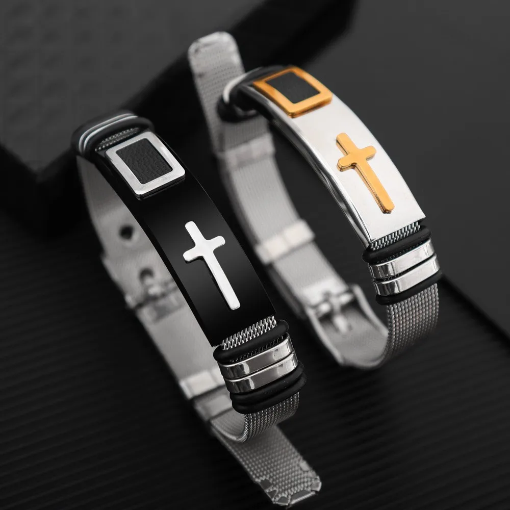 Pop Hip Hop Punk Style Cross Bracelet 1