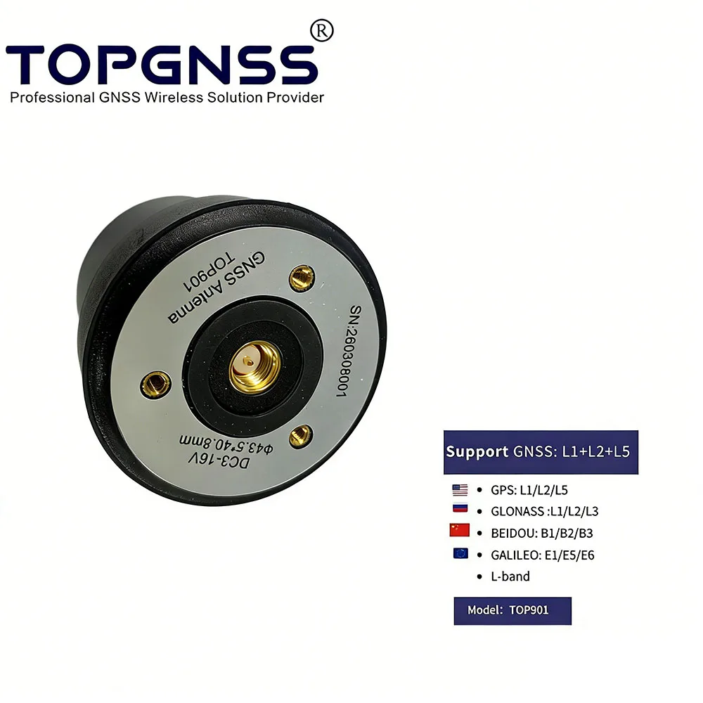TOP901 GNSS L1 L2 L5 무인차량 고정밀 드론 측정 전주파수 RTK ..