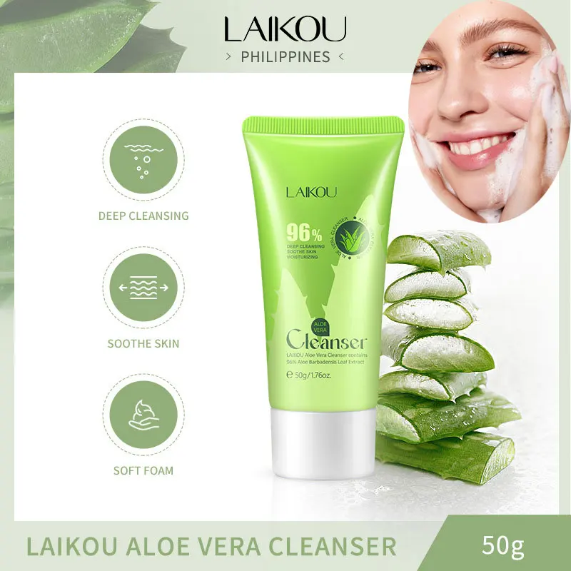 Aloe Vera Cleanser Soothing Facial Wash Remove Acne Marks 50g facial cleanser